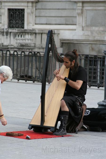 IMG_6855.JPG - Harpist In front of Palacio Real