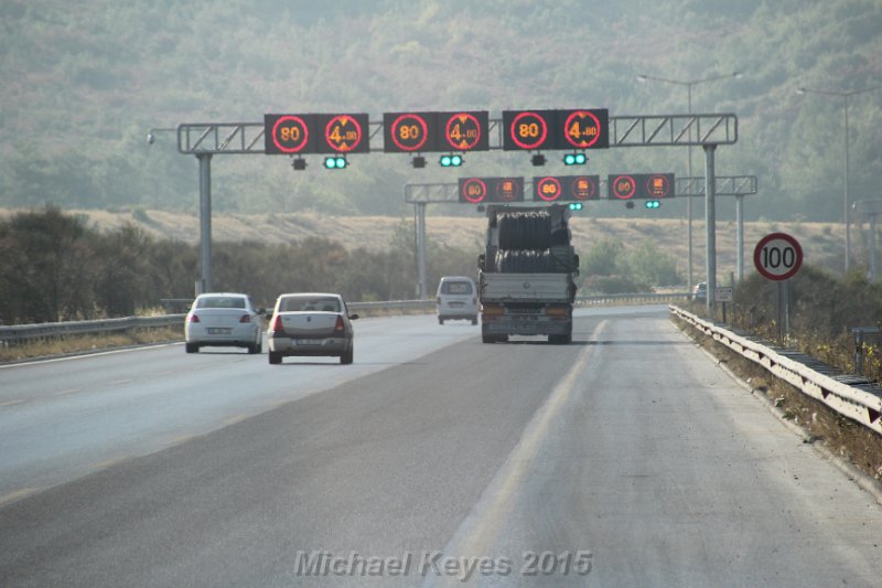 IMG_5486.JPG - On the highway, Little did we know that our Bus was going to have a Blowout , it's   coming. soon