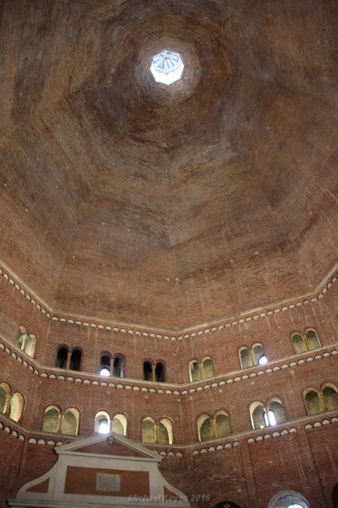 IMG_3513.JPG - Inside the Baptistry , Built in 1167, it is characterized by an octagonal plan. 