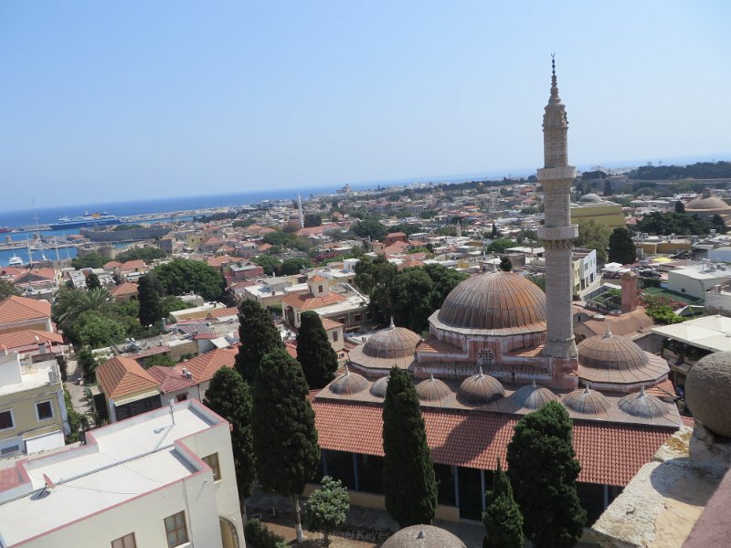 IMG_5968.JPG - View from the Clock Tower, Rhodes old city, and the Mosque