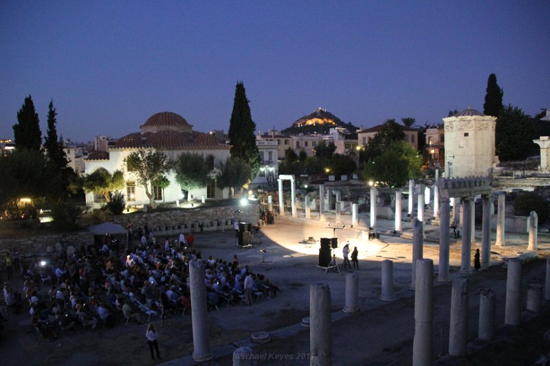 IMG_6868.JPG - Site of the Roman Agora  is setup for a Concert this evening.   This is just below the acropolis. 