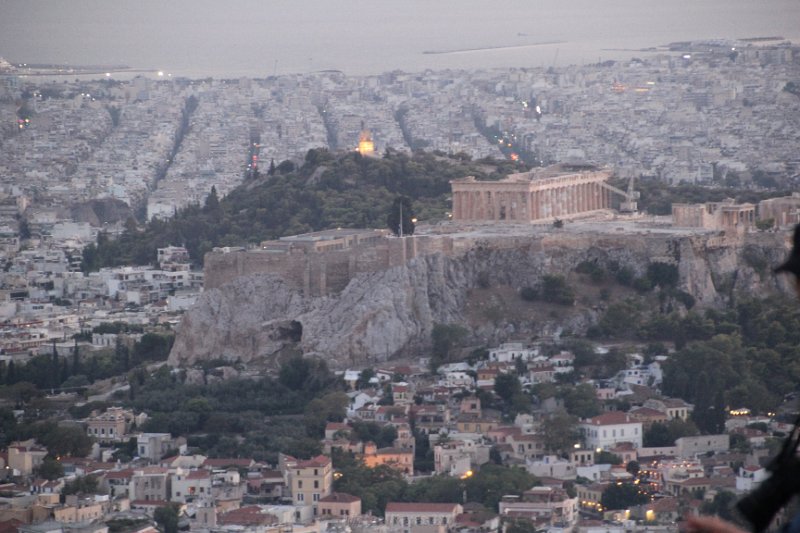 IMG_6487.JPG - Acropolis hill, and The parthenon are not yet Illuminated